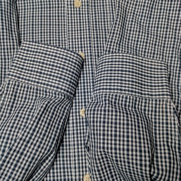WVU Mountaineers Shirt Men L Button Down Blue Gingham West Virginia University - Picture 15 of 15